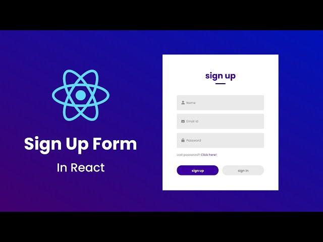 How To Make Sign In & Sign Up Form Using React JS | ReactJS Login & Registration Form