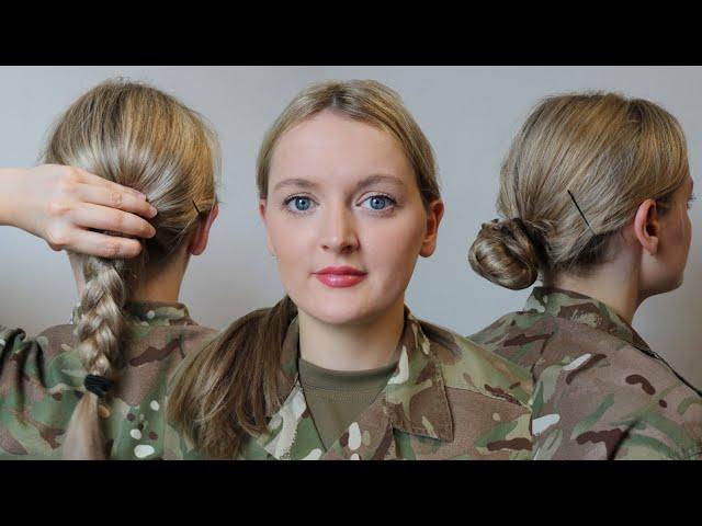 testing the new British Army hairstyles (female policy change)