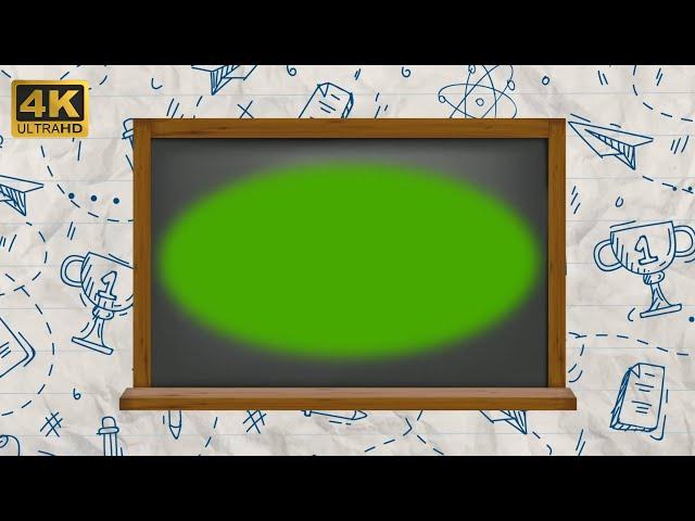 Back to School Blackboard Intro Green Screen Template 4K