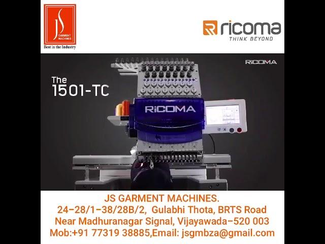 Ricoma RCM-1501TC -8S Single Head Commercial Embroidery Machines.