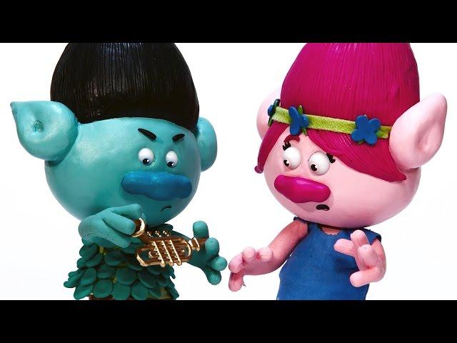 #trolls Princess Poppy is Noisy & Branch Can't Sleep! STOP MOTION  Trolls Play Doh |  Crafty Kids