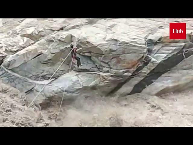 Watch | Sikkim Minister crosses turbulent Teesta River using Zip-line to reach Chungthang