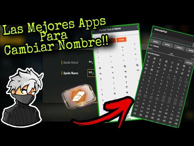 LAS MEJORES APPS PARA CAMBIAR NOMBRE de FREE FIRE  || IDeltaX