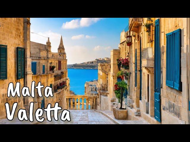 Malta Valletta Walking Tour 4K