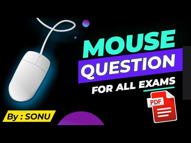 Computer Mouse Questions and Answers | Multiple choice MCQ Question answers PDF for Competitive exam