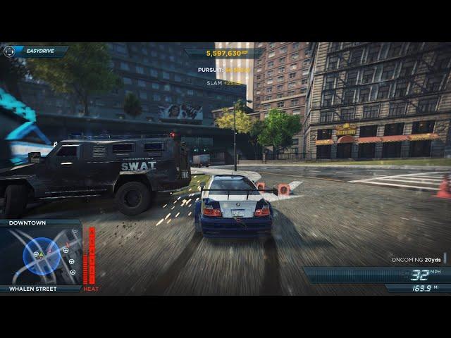 NFS Most Wanted 2012 BMW M3 GTR Police Chase Heat Level 6 Pursuit