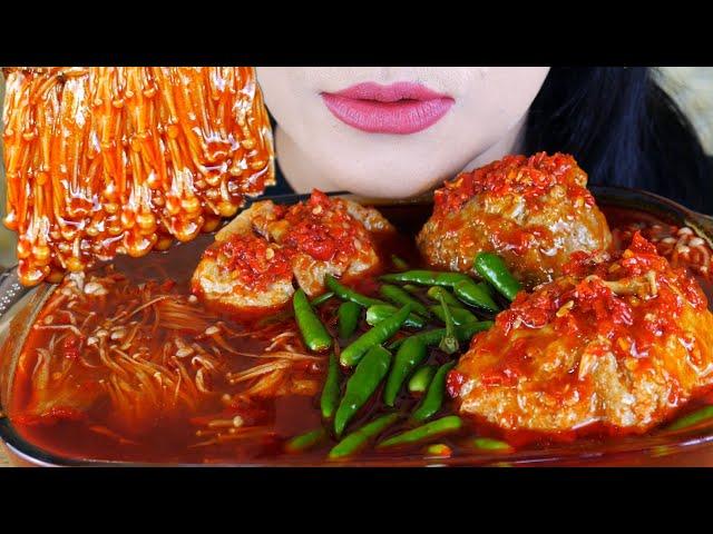 ASMR BAKSO JUMBO JAMUR ENOKI BERKUAH SUPER PEDAS | EATING SOUNDS