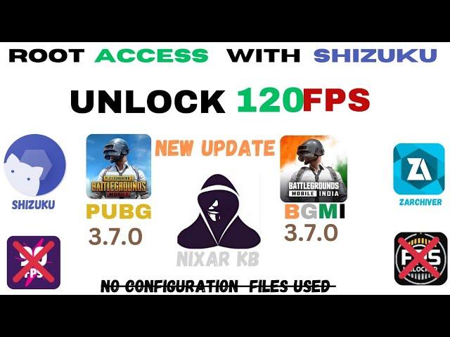 Pubg 3.7.0 Bgmi mobile Unlock 120 FPS With Shizuku & Zarchiver | Unlock Higher Fps PUBG freeFire COD