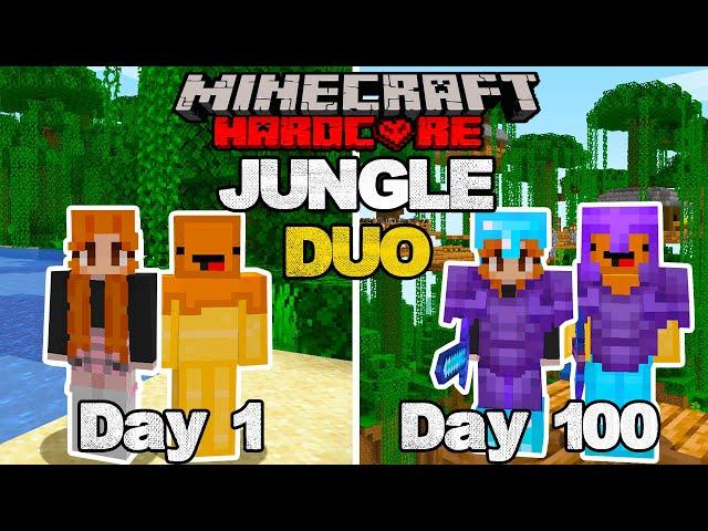 We Survived 100 Days Of HARDCORE Minecraft In A JUNGLE ONLY World As A DUO... Here's What Happened