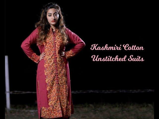 Buy Kashmiri Dress Online | Kashmiri Cotton Unstitched Suits | Go4Ethnic