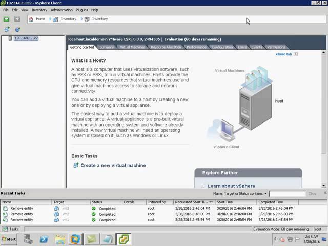 Vsphere client 6.0 install and VM creation in 6.0