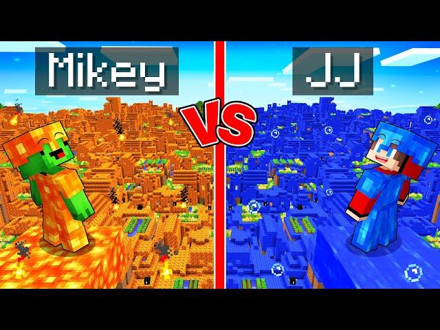 Mikey LAVA vs JJ WATER Village Survival Battle in Minecraft (Maizen)