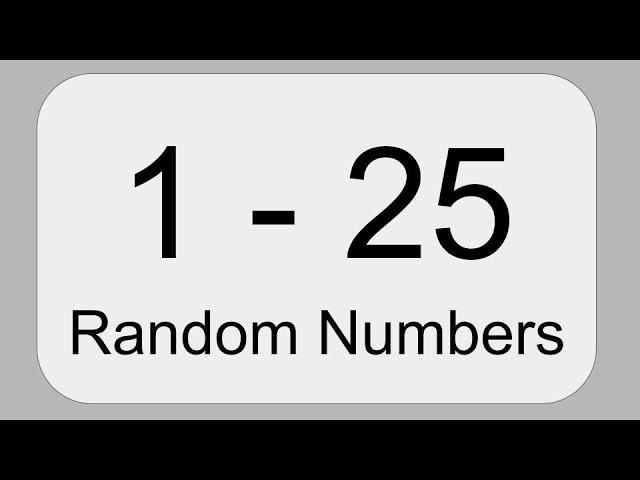 Random Numbers 1 to 25