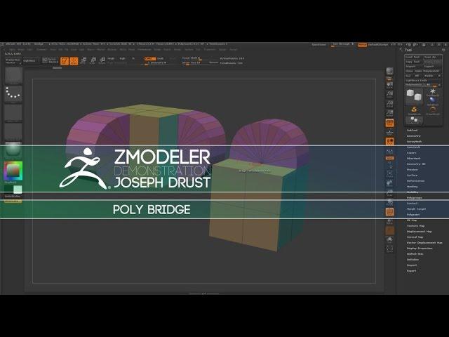 ZBrush ZModeler Polygon Actions - Poly Bridge