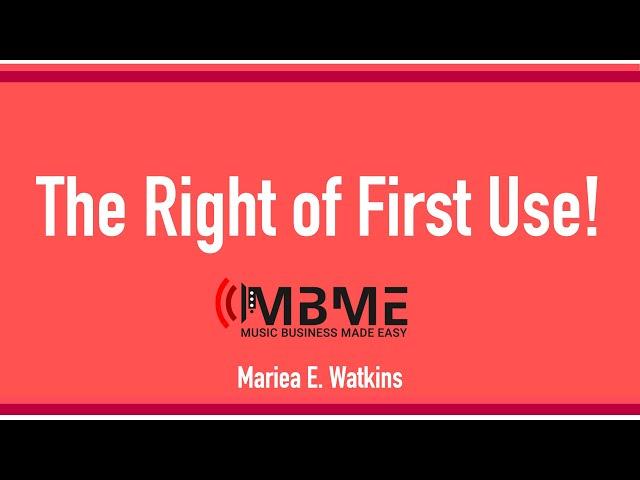 The Right of First Use: You Control the First Release