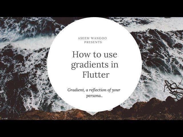 Applying gradient on images in Flutter | Gradient in Flutter @aseemwangoo#flutter #dart