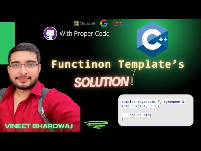 Templates in C++ | Template functions | Vineet Bhardwaj Corporate Trainer | #VineetBhardwajTrainer