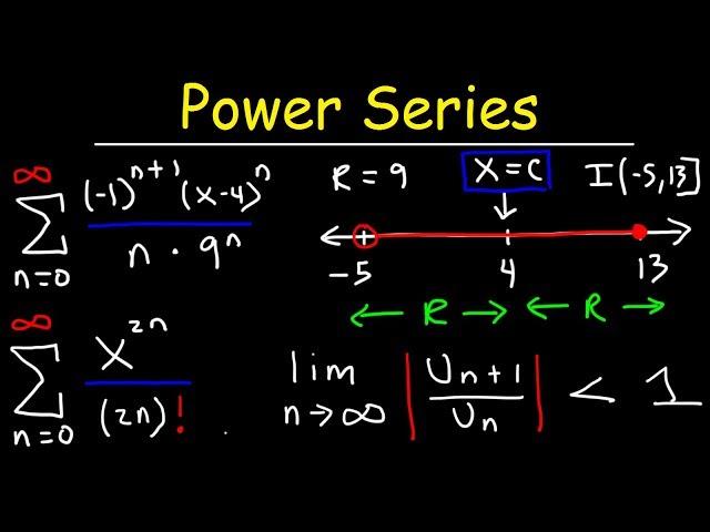 Power Series - Finding The Radius & Interval of Convergence - Calculus 2