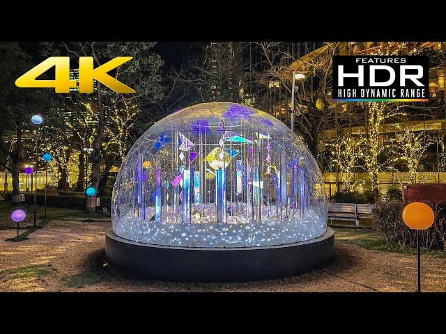  [4K HDR] Roppongi Night Walk And Midtown Winter Illuminations | Tokyo, Japan 