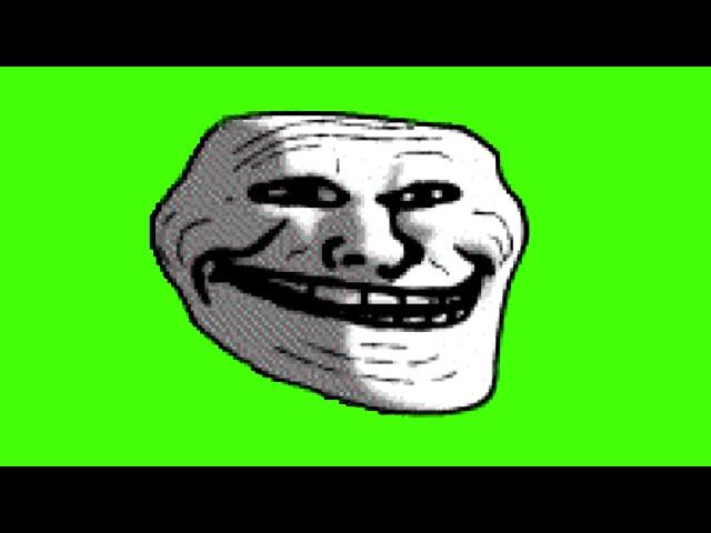 troll face with depression green screen