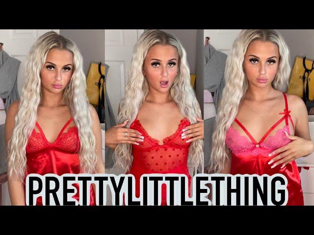 PRETTYLITTLETHING VALENTINES NIGHTWEAR TRY ON HAUL