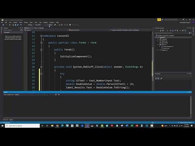 C# Training - 12 - Exception Error Handling (try, catch)