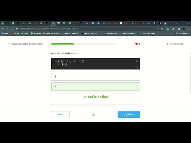 59 Advanced Slicing and Indexing | Python Developer | Sololearn