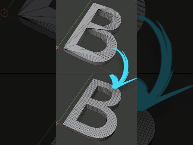 Blender fix bad topology on text with Remesh modifier #blender #tutorial #cgian