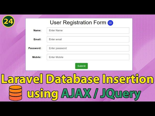 How to insert data in MySQL in Laravel using AJAX JQuery | Well explained line by line for beginners