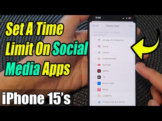 iPhone 15/15 Pro Max: How to Set A Time Limit On Social Media Apps