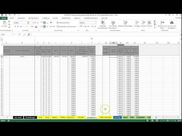 Einführung Excel-Vorlage-Einnahmenüberschussrechnung (EÜR)