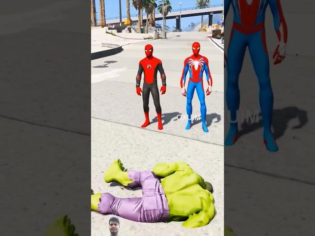 GTA V SPIDER-MAN BROTHER'S SAVES RED HULK BROS FORM ZOMBIE VENOM #gta #gta5 #shorts