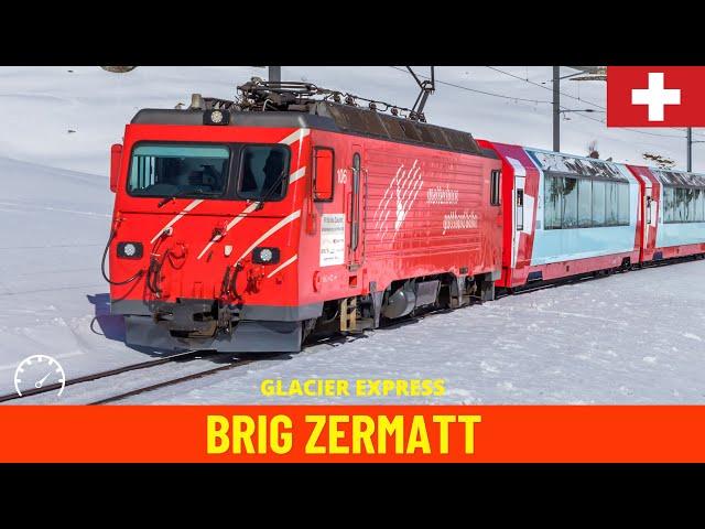 Cab Ride Glacier Express Brig-Zermatt (Matterhorn-Gotthard-Bahn, Switzerland) train driver's view 4K