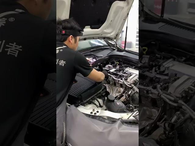 Mercedes m274 Engine Maintenance with 4-cylinder 7L oil.