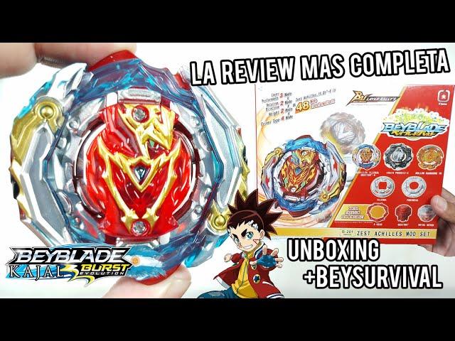 La review mas COMPLETA de Youtube! 45min! ZEST ACHILLES FLAME UNBOXING + BEYSURVIVAL | Beyblade BU