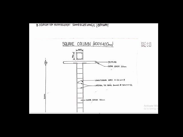 Square Column in R.C.C drawing