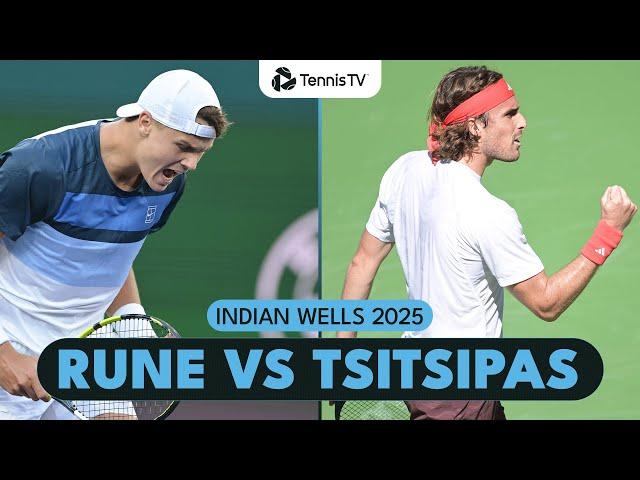 Entertaining Holger Rune vs Stefanos Tsitsipas Match! | Indian Wells 2025 Highlights