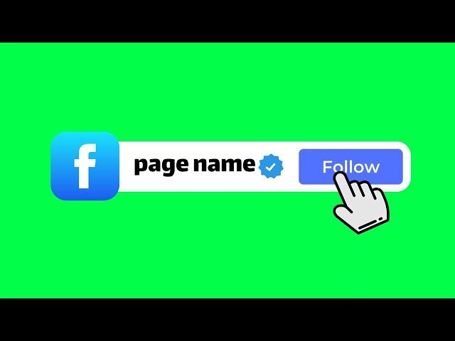 Green screen: Facebook follow button animation (no copyright and free download) 4K