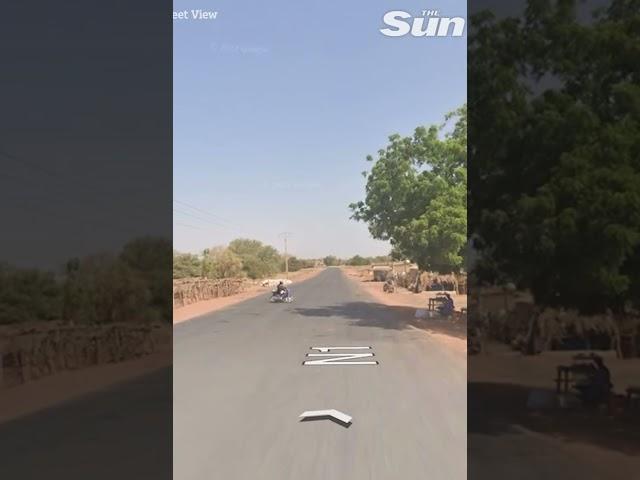 Motorbike crashes into Google Maps car captured on 'street view' #shorts