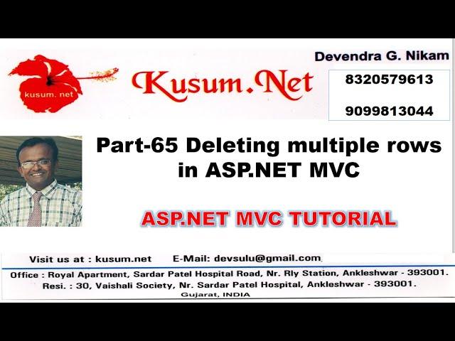 Part 65 Deleting multiple rows in ASP NET MVC