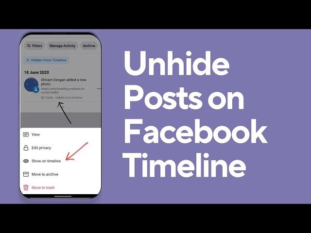 How to Hide/Unhide Posts On Facebook Timeline (2024)