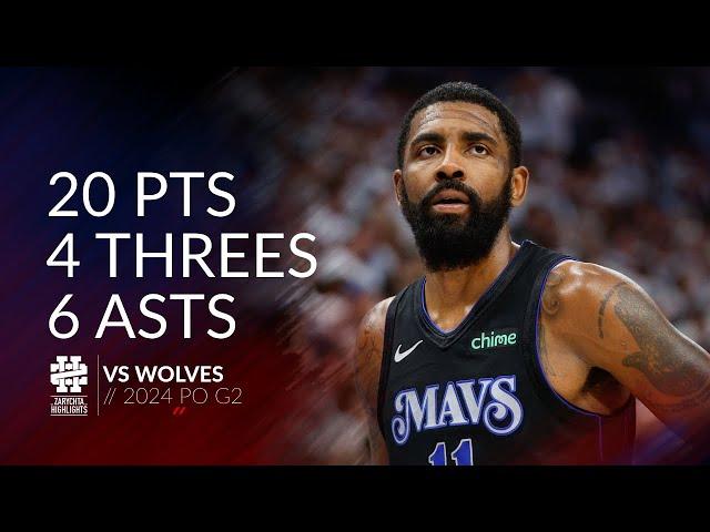 Kyrie Irving 20 pts 4 threes 6 asts vs Wolves 2024 PO G2