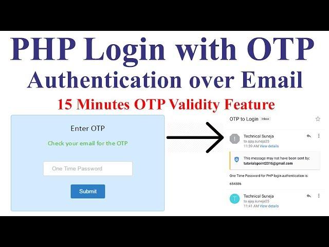 PHP Login with OTP Authentication over Email | 15 Minutes OTP Validity Feature 