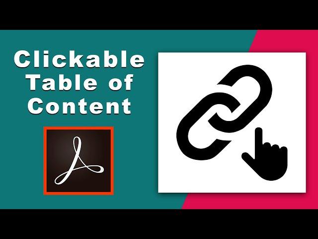 how to link table of contents to pages in pdf using adobe acrobat pro 2017