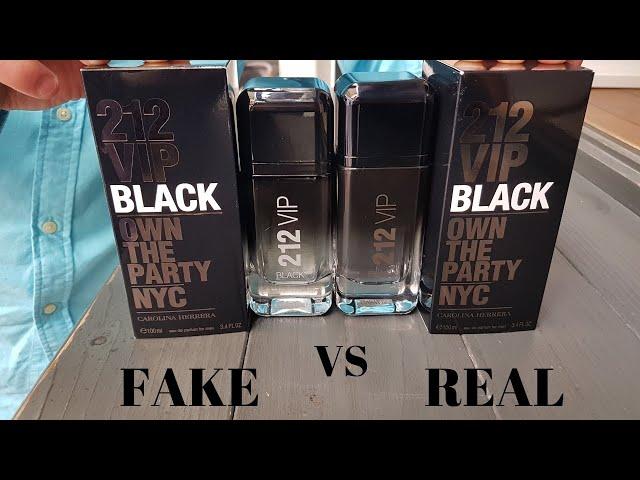 Fake vs Real Carolina Herrera 212 VIP Black Perfume 100 ml