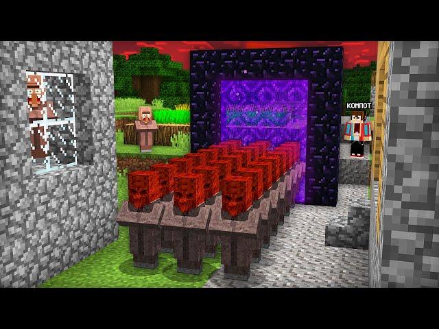 НА НАШУ ДЕРЕВНЮ НАПАЛИ АДСКИЕ ЖИТЕЛИ ДЕМОНЫ В МАЙНКРАФТ | Компот Minecraft