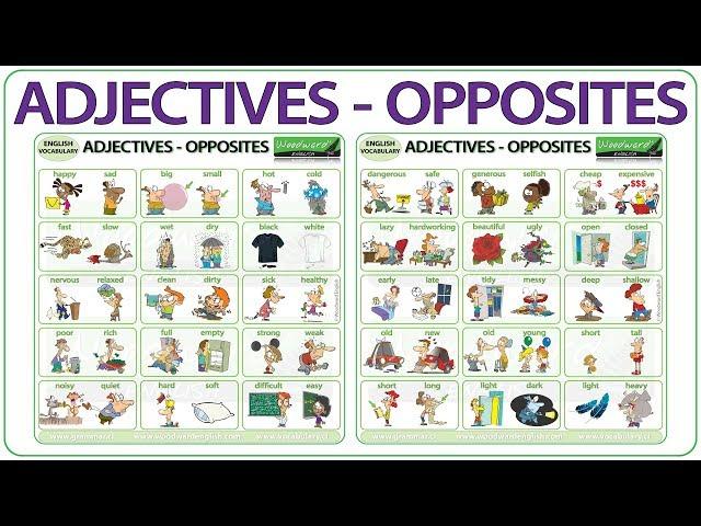 Adjectives Opposites in English | Learn English Adjectives and their Opposites | 64 Adjectives