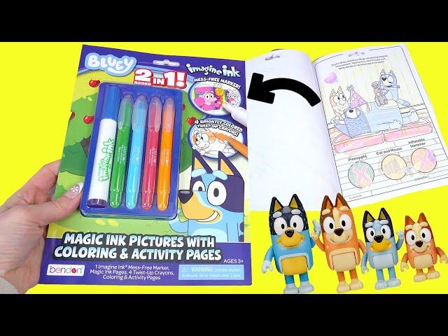 Bluey Imagine Ink Coloring and Activity Pages Book with Magic Marker with Dolls