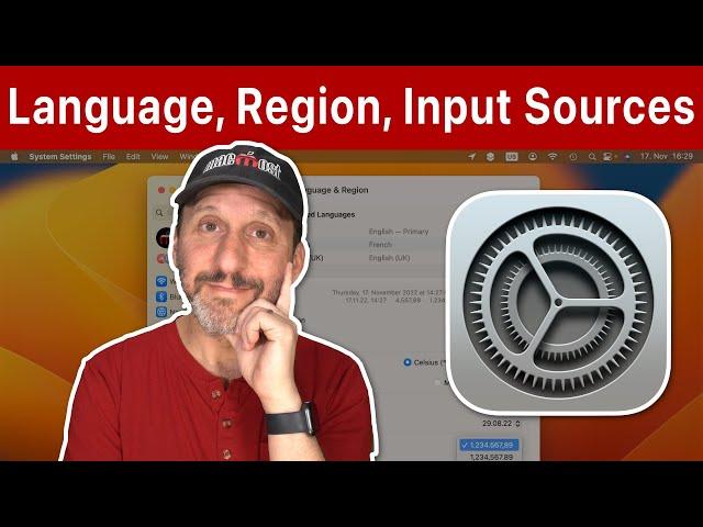 Mac Language, Region and Input Sources Settings