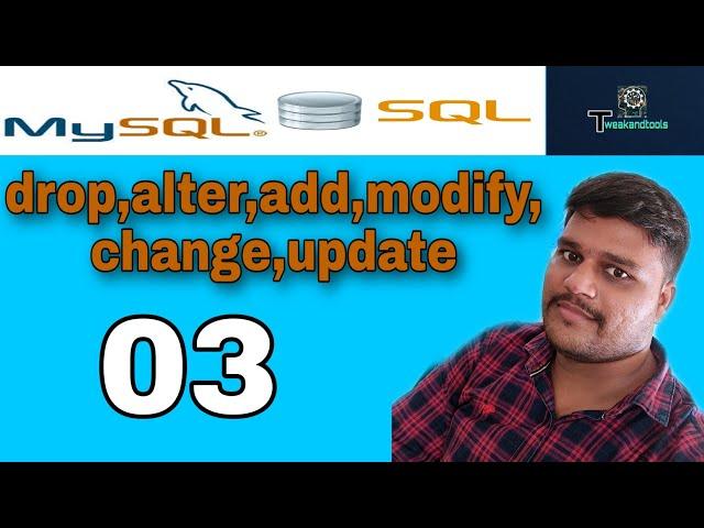 Sql drop, alter ,modify,update table | CBSE | class 11th and 12th | tweakandtools